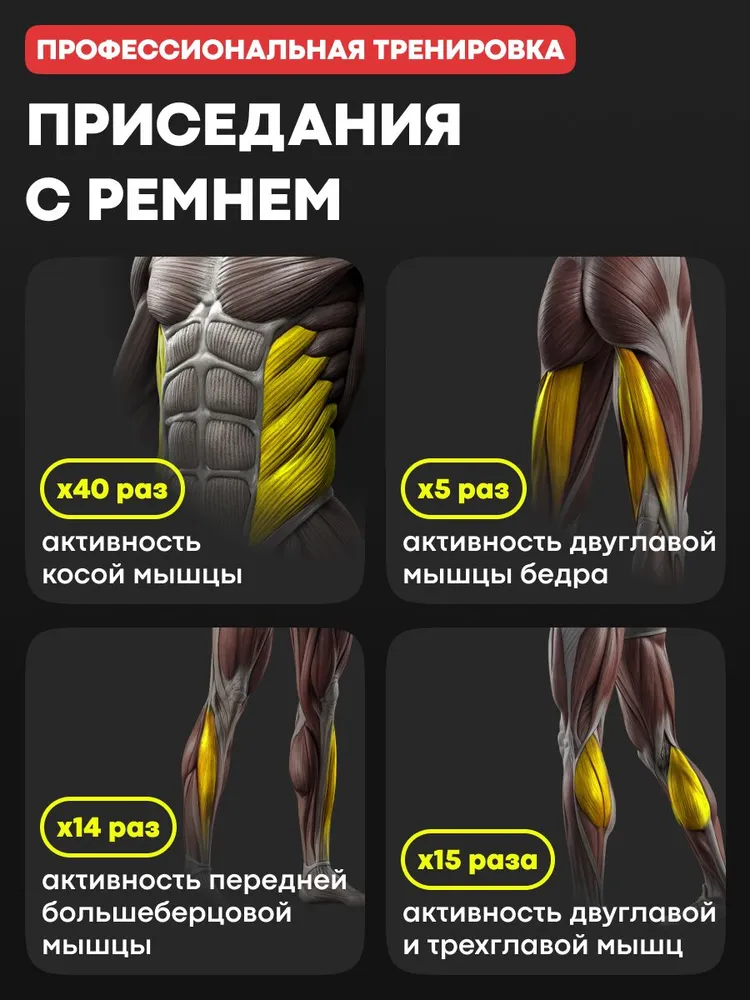 Приседания с ремнем на виброплатформе YAMAGUCHI Vibroplate Shape Up
